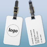 Etiqueta Para Maletas Logotipo de negocio Minimalista<br><div class="desc">Diseño de logotipo sencillo para su negocio. Reemplace el logotipo y los detalles por el suyo propio y cambie el color de fondo de la herramienta de diseño a personalizar. Ideal como artículo promocional para dar a clientes,  clientes y empleados,  y para viajes de negocios y ferias.</div>