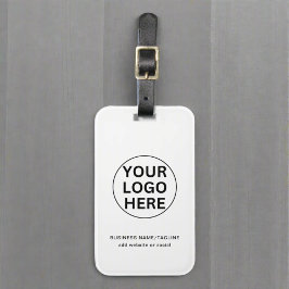 Etiqueta Para Maletas Logotipo de negocio y texto en blanco y negro