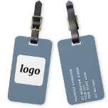 Etiqueta Para Maletas Logotipo de negocios Minimalista con un color azul<br><div class="desc">Diseño de logotipo sencillo para su negocio. Reemplace el logotipo y los detalles por el suyo propio y cambie el color de fondo de la herramienta de diseño a personalizar. Ideal como artículo promocional para dar a clientes,  clientes y empleados,  y para viajes de negocios y ferias.</div>