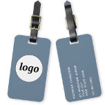 Etiqueta Para Maletas Logotipo de negocios Minimalista con un color azul<br><div class="desc">Diseño de logotipo sencillo para su negocio. Reemplace el logotipo y los detalles por el suyo propio y cambie el color de fondo de la herramienta de diseño a personalizar. Ideal como artículo promocional para dar a clientes,  clientes y empleados,  y para viajes de negocios y ferias.</div>