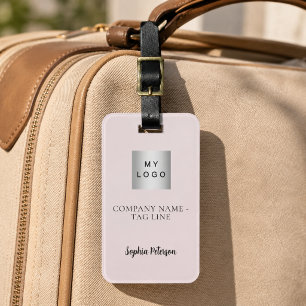 Etiqueta Para Maletas Logotipo de nombre de empresa de negocios rosa rub