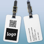 Etiqueta Para Maletas Logotipo de promoción comercial de código QR<br><div class="desc">Un logotipo sencillo y diseño de código QR para su empresa. Reemplace el logotipo, la dirección URL de destino del código QR y los detalles del nombre y la dirección por el suyo propio, o deje la opción en blanco. Cambie el color de fondo de la herramienta de diseño a...</div>