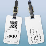 Etiqueta Para Maletas Logotipo de promoción comercial de código QR<br><div class="desc">Un logotipo sencillo y diseño de código QR para su empresa. Reemplace el logotipo, la dirección URL de destino del código QR y los detalles del nombre y la dirección por el suyo propio, o deje la opción en blanco. Cambie el color de fondo de la herramienta de diseño a...</div>