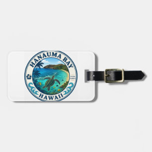 Etiqueta Para Maletas Logotipo de viaje retro de Hanauma Bay Hawaii