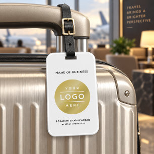 Etiqueta Para Maletas Logotipo de Viajes Comerciales Blanco con Marca