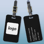 Etiqueta Para Maletas Logotipo del Negocio Minimalista<br><div class="desc">Diseño de logotipo sencillo para su negocio. Reemplace el logotipo y los detalles por el suyo propio y cambie el color de fondo de la herramienta de diseño a personalizar. Ideal como artículo promocional para dar a clientes,  clientes y empleados,  y para viajes de negocios y ferias.</div>