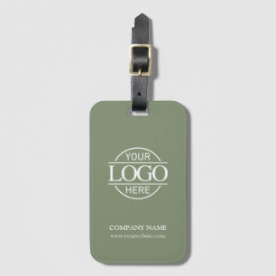 Etiqueta Para Maletas Logotipo Empresarial Verde Miedo Simple Moderno pa