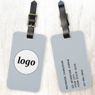 Etiqueta Para Maletas Logotipo Minimalista Promocional Azul de Marca Com