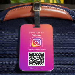 Etiqueta Para Maletas Logotipo profesional de Instagram Síganme Código Q