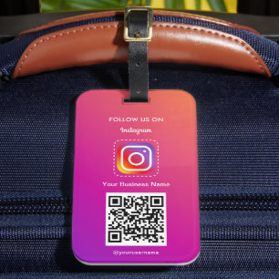 Etiqueta Para Maletas Logotipo profesional de Instagram Síganme Código Q