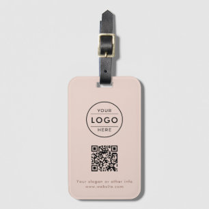 Etiqueta Para Maletas Logotipo QR Rosa Dorado Rosa Personalizado