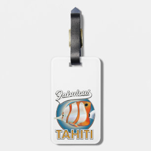 Etiqueta Para Maletas logotipo retro fabuloso de Tahití