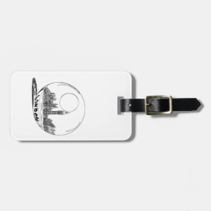 Etiqueta Para Maletas Londres en una bola de vidrio.