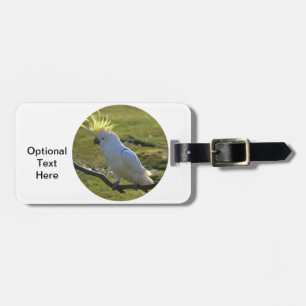 Etiqueta Para Maletas Loro de Cockatoo amarillo y blanco