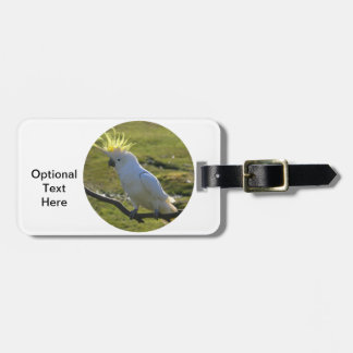 Etiqueta Para Maletas Loro de Cockatoo amarillo y blanco
