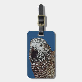 Etiqueta Para Maletas Loro del gris africano