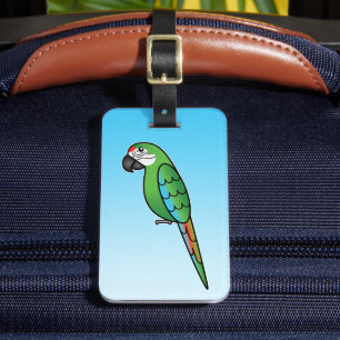 Etiqueta Para Maletas Loro guacamayo de dibujos animados militares