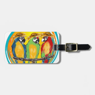 ETIQUETA PARA MALETAS LOROS DE FIESTA