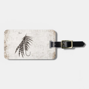 Etiqueta Para Maletas Los 1800s del vintage que pescan la pesca con