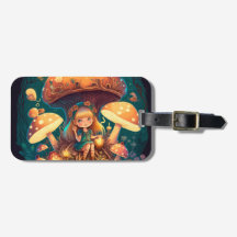 Los adorables elfos juegan bajo hongos