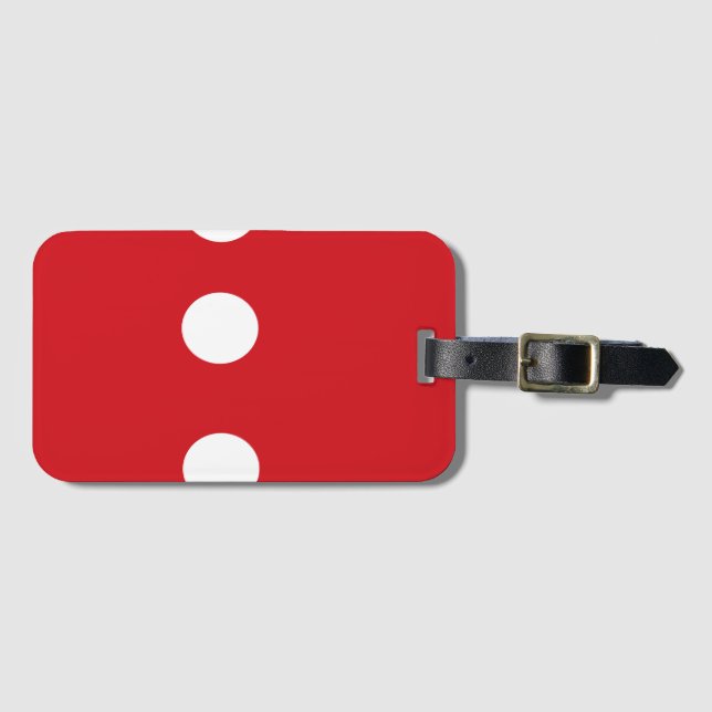 Etiqueta Para Maletas Los círculos blancos rojos (Anverso horizontal)