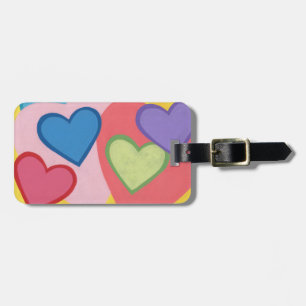 Etiqueta Para Maletas Los corazones coloridos acodados personalizaron