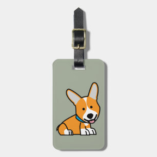 Etiqueta Para Maletas Los Corgis del Corgi persiguen el Pembroke feliz