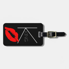 Etiqueta Para Maletas Los labios de beso rojo negro pintalabios rey Pers