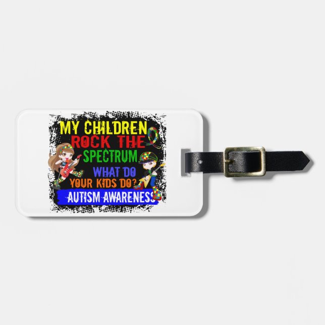 Etiqueta Para Maletas Los niños oscilan el autismo del espectro (Frente Horizontal)