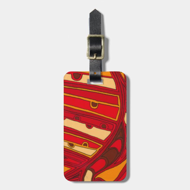 Etiqueta Para Maletas Los paneles anaranjados abstractos (Frente Vertical)