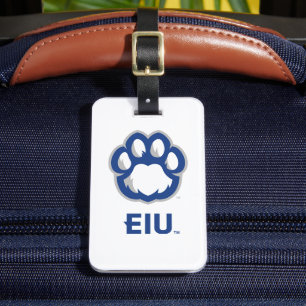 Etiqueta Para Maletas Los Panthers de Illinois Oriental Paw Print y EIU