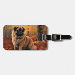 Etiqueta Para Maletas Los pekingeses en otoño se inspiran en las hojas