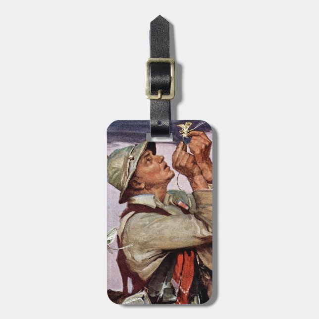 Etiqueta Para Maletas Los pescados están saltando (Frente Vertical)