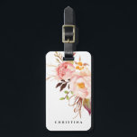 Etiqueta Para Maletas Los Rosas florales de Rubor Boho Peony Personaliza<br><div class="desc">Los Rosas florales de Rubor Boho Peony Personalizado</div>