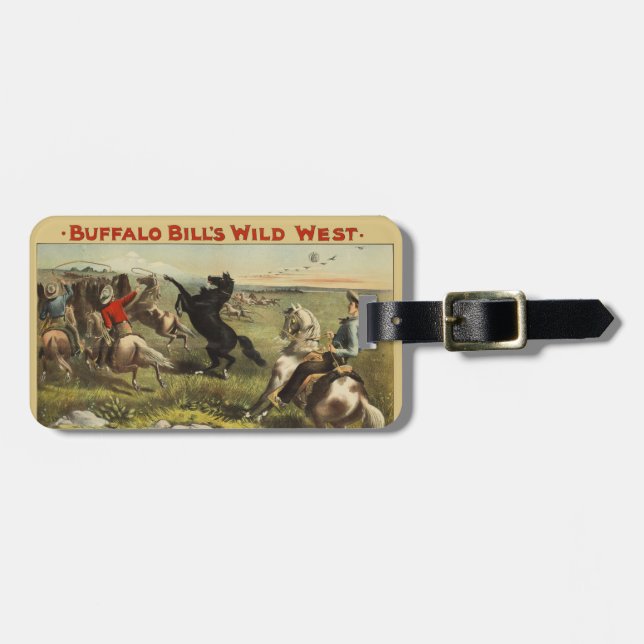 Etiqueta Para Maletas Los salvajes caballos occidentales de Buffalo Bill (Frente Horizontal)