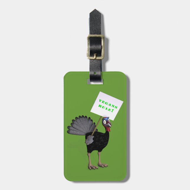 Etiqueta Para Maletas ¡Los vegetarianos gobiernan! (Frente Vertical)