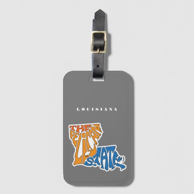 Etiqueta Para Maletas Louisiana Nickname Word Art (Anverso vertical)