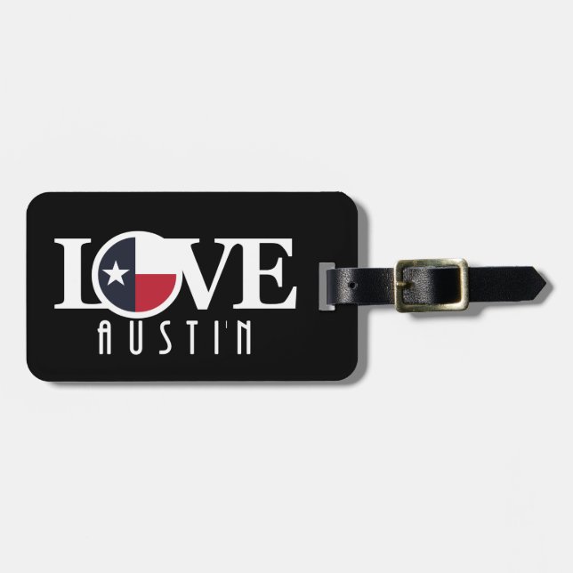 Etiqueta Para Maletas LOVE Austin Texas (Frente Horizontal)