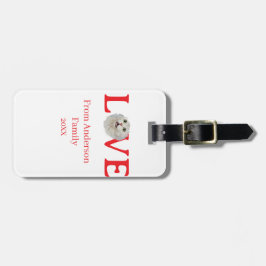 Etiqueta Para Maletas Love holidays cat photo pet family name bold lette