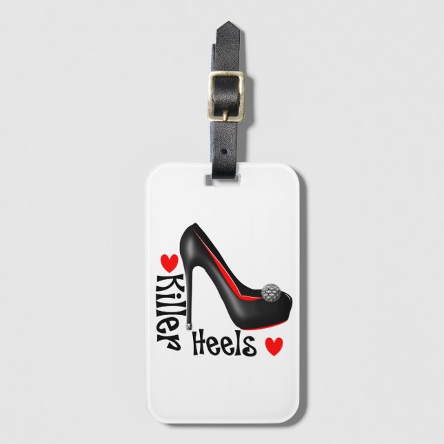 Etiqueta Para Maletas Love Killer Heels Girly Shoe Graphic (Anverso vertical)