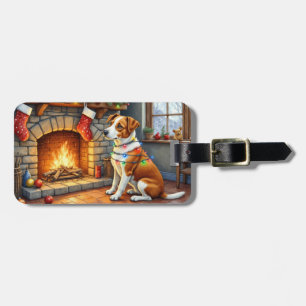 Etiqueta Para Maletas Luces de Navidad de Terrier de la Bahía de Chesape