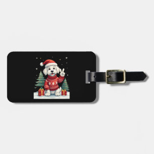 Etiqueta Para Maletas Luces Divertidas De Navidad De Mano De La Paz Malt
