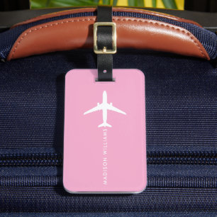 Etiqueta Para Maletas Luces personalizadas suaves pastel rosa blanco avi