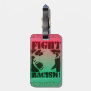 Etiqueta Para Maletas Luchar contra el racismo en negro rojo y verde