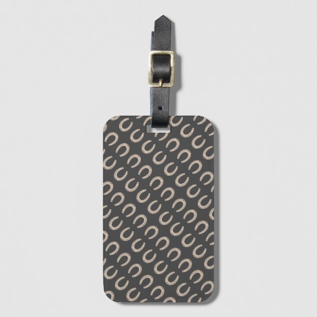 Etiqueta Para Maletas Lucky Horse Shoe (Anverso vertical)