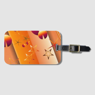 Etiqueta Para Maletas Luggage Tag with Orange Abstract Design 