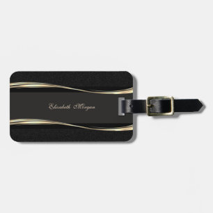 Etiqueta Para Maletas Lujo Elegante Moderno,Oro,Negro =