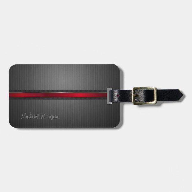 Etiqueta Para Maletas Lujo Elegante ,Rayado (Frente Horizontal)