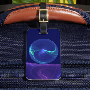 Etiqueta Para Maletas Luminoso sueño morado azul abstracto arte fractal