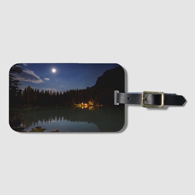Etiqueta Para Maletas Luna Llena el | Lake Louise, Canadá (Anverso horizontal)